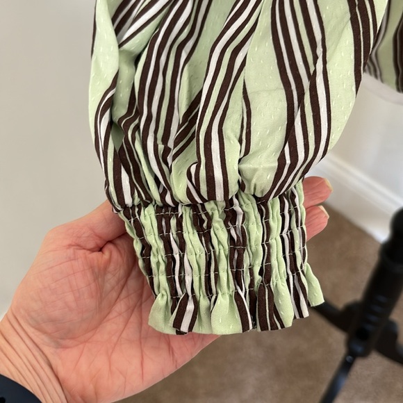 Maeve by Anthropologie Striped Balloon Sleeve Blouse Size XS - Picture 3 of 8